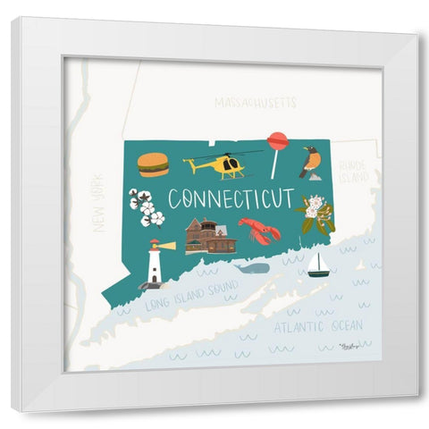 Connecticut White Modern Wood Framed Art Print by Louise, Gigi