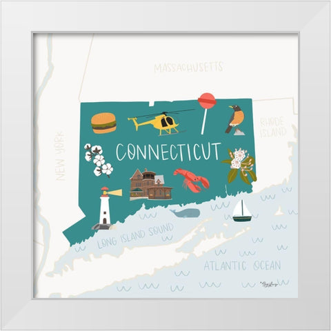 Connecticut White Modern Wood Framed Art Print by Louise, Gigi
