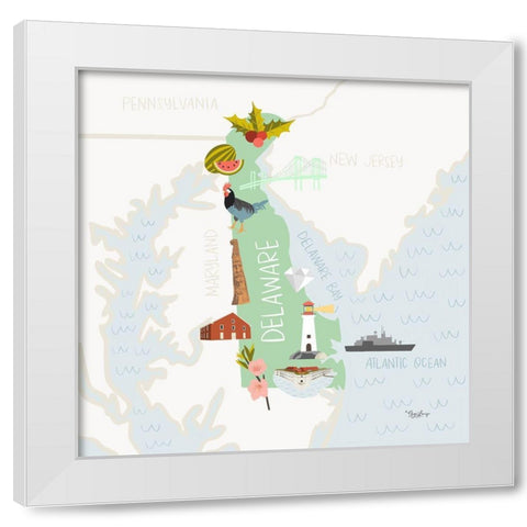 Delaware White Modern Wood Framed Art Print by Louise, Gigi