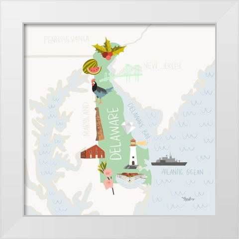 Delaware White Modern Wood Framed Art Print by Louise, Gigi