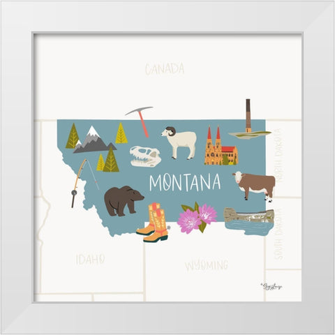 Montana White Modern Wood Framed Art Print by Louise, Gigi
