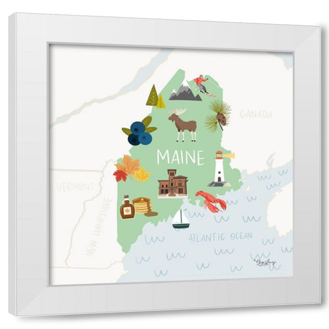 Maine White Modern Wood Framed Art Print by Louise, Gigi