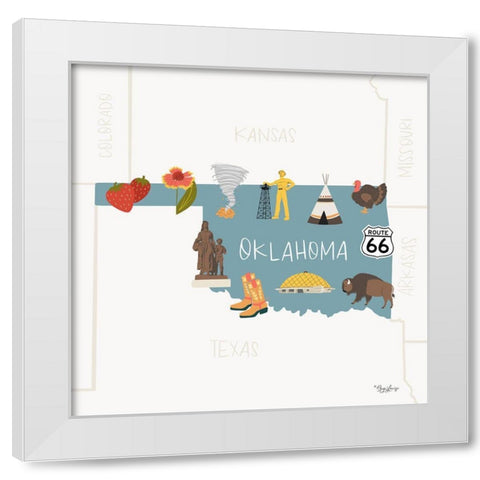 Oklahoma White Modern Wood Framed Art Print by Louise, Gigi