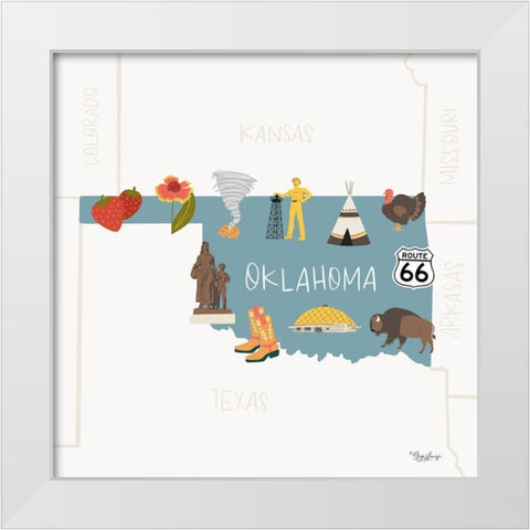 Oklahoma White Modern Wood Framed Art Print by Louise, Gigi