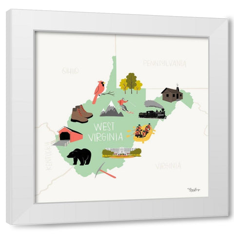 West Virginia White Modern Wood Framed Art Print by Louise, Gigi