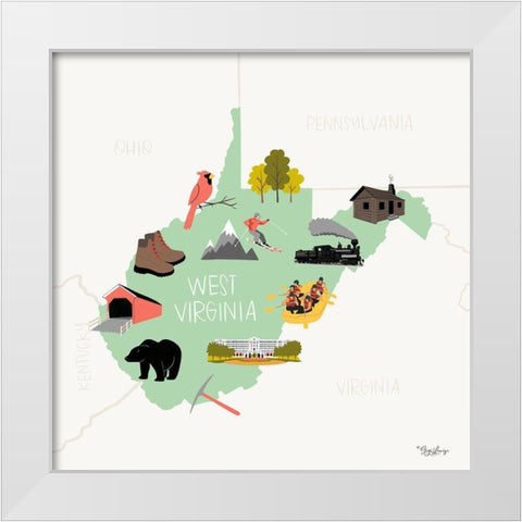 West Virginia White Modern Wood Framed Art Print by Louise, Gigi