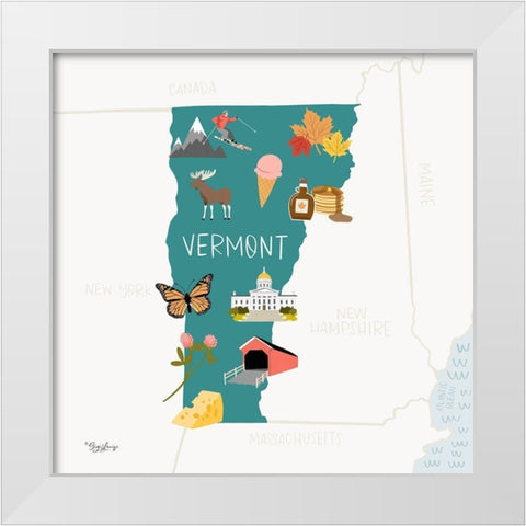 Vermont White Modern Wood Framed Art Print by Louise, Gigi