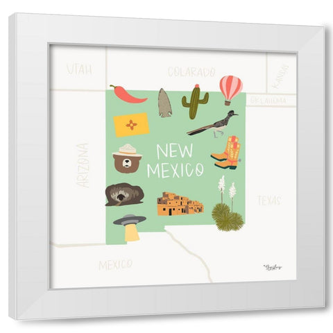 New Mexico White Modern Wood Framed Art Print by Louise, Gigi