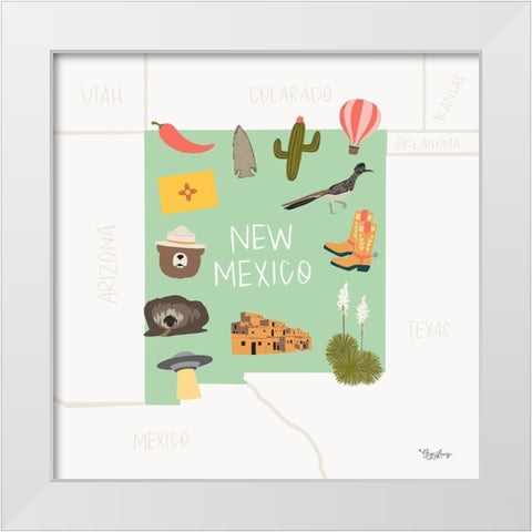 New Mexico White Modern Wood Framed Art Print by Louise, Gigi