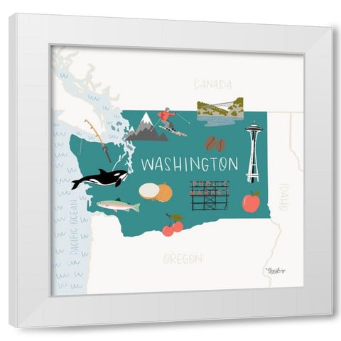 Washington White Modern Wood Framed Art Print by Louise, Gigi
