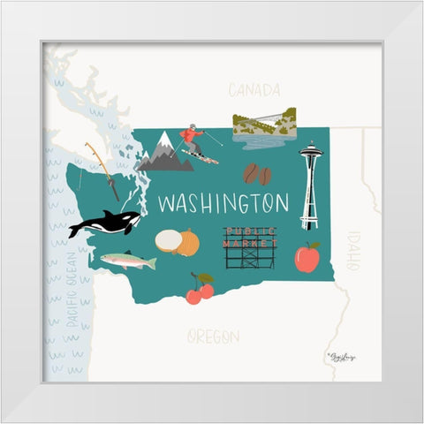 Washington White Modern Wood Framed Art Print by Louise, Gigi