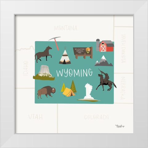 Wyoming White Modern Wood Framed Art Print by Louise, Gigi
