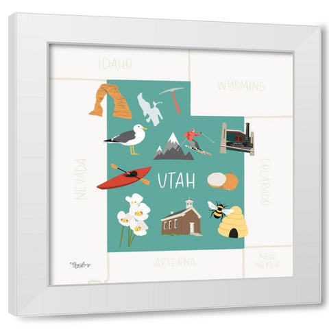 Utah White Modern Wood Framed Art Print by Louise, Gigi