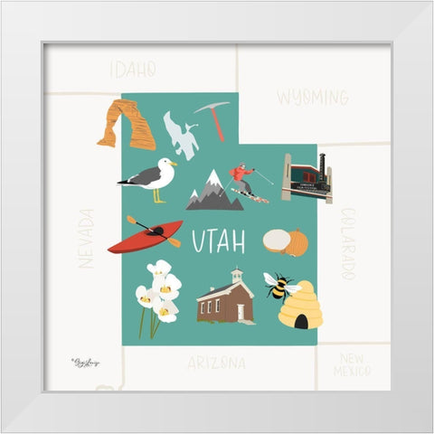 Utah White Modern Wood Framed Art Print by Louise, Gigi
