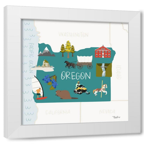 Oregon White Modern Wood Framed Art Print by Louise, Gigi