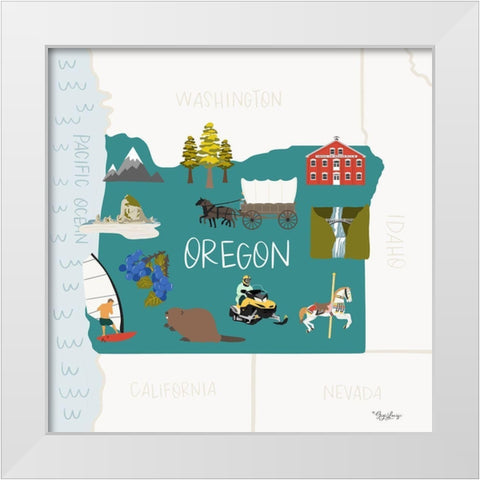 Oregon White Modern Wood Framed Art Print by Louise, Gigi