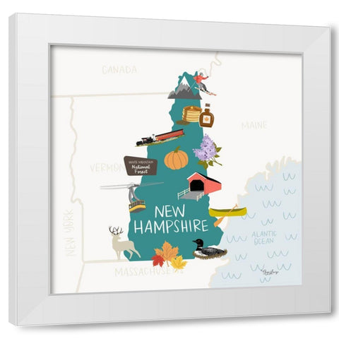 New Hampshire White Modern Wood Framed Art Print by Louise, Gigi