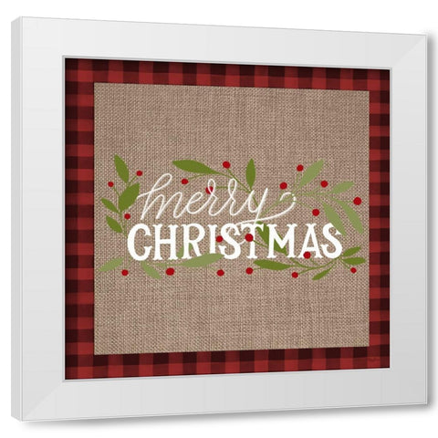 Christmas Plaid White Modern Wood Framed Art Print by Louise, Gigi