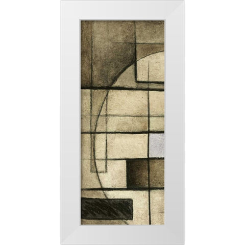 Brown Circle Box II White Modern Wood Framed Art Print by Emery, Kristin