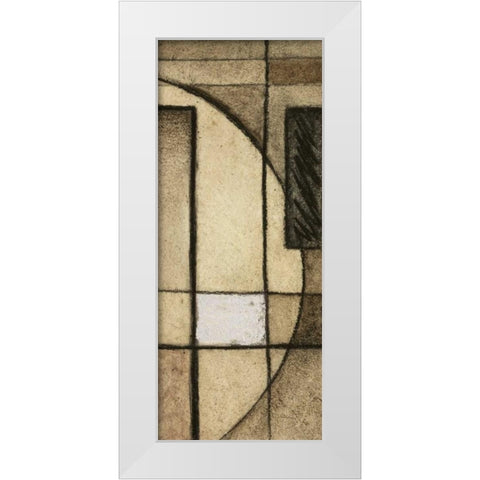 Brown Circle Box I White Modern Wood Framed Art Print by Emery, Kristin