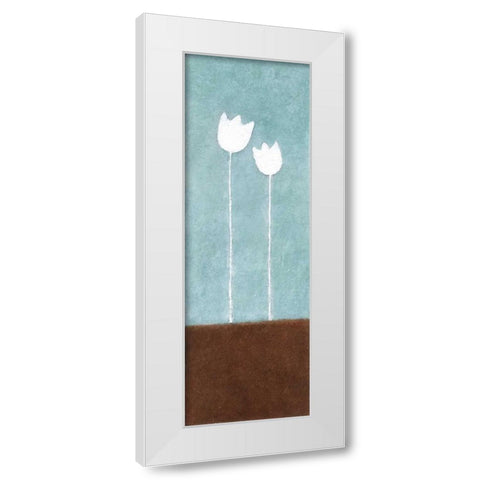 2 Tulips White Modern Wood Framed Art Print by Emery, Kristin