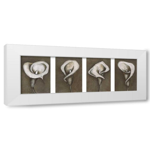 Flower Set White Modern Wood Framed Art Print by Emery, Kristin