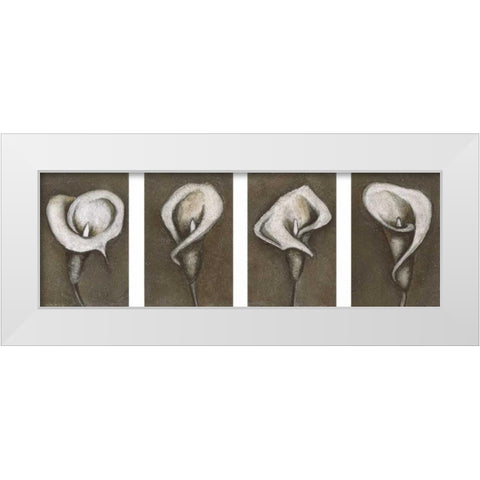 Flower Set White Modern Wood Framed Art Print by Emery, Kristin