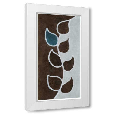 Blue and Brown Lever White Modern Wood Framed Art Print by Emery, Kristin