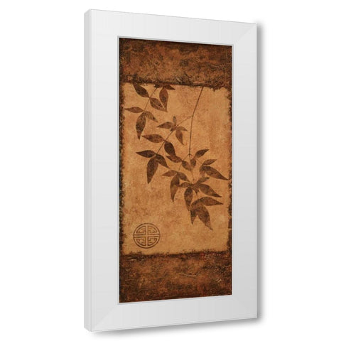 Vertical Leaves I White Modern Wood Framed Art Print by Emery, Kristin