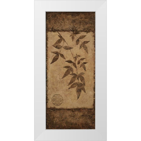 Leaves Choc Brown White Modern Wood Framed Art Print by Emery, Kristin