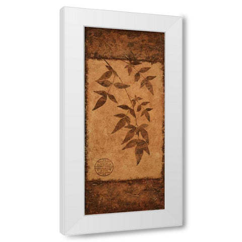 Vertical Leaves II White Modern Wood Framed Art Print by Emery, Kristin