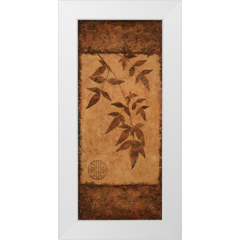 Vertical Leaves II White Modern Wood Framed Art Print by Emery, Kristin