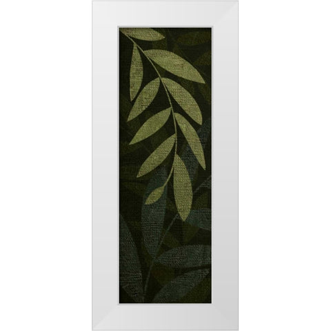 Dark Green Leaves White Modern Wood Framed Art Print by Emery, Kristin