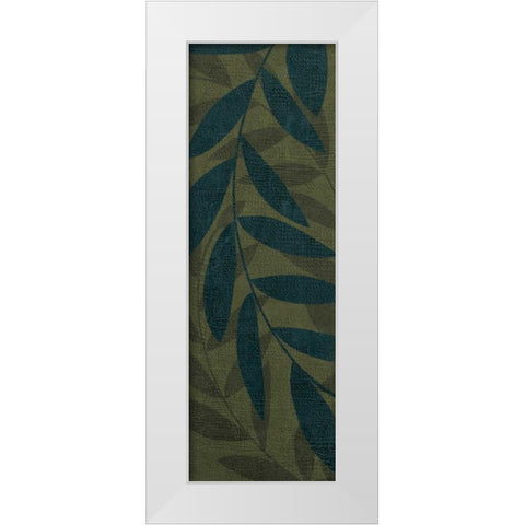 Medium Green Leaves White Modern Wood Framed Art Print by Emery, Kristin