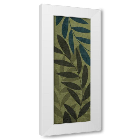 Light Green Leaves White Modern Wood Framed Art Print by Emery, Kristin