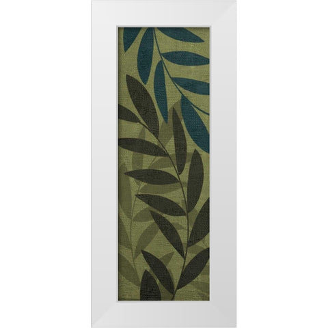 Light Green Leaves White Modern Wood Framed Art Print by Emery, Kristin