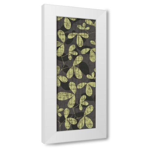 Green and Gray Leaves White Modern Wood Framed Art Print by Emery, Kristin