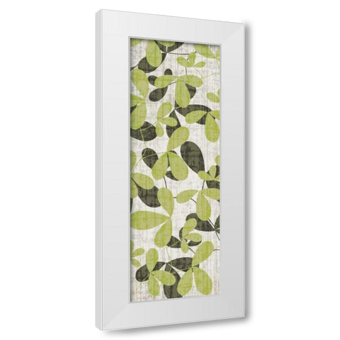 Cream Green Leaves White Modern Wood Framed Art Print by Emery, Kristin