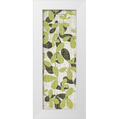 Cream Green Leaves White Modern Wood Framed Art Print by Emery, Kristin