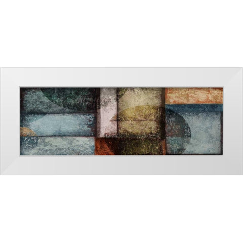 Rectangle Blue Velvet II White Modern Wood Framed Art Print by Emery, Kristin