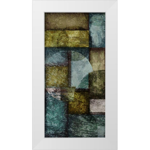 Rectangles with Circles I - Left White Modern Wood Framed Art Print by Emery, Kristin