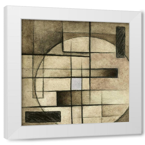 Brown Circle Box II White Modern Wood Framed Art Print by Emery, Kristin