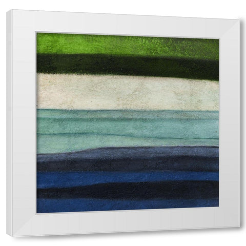 Stripes Left White Modern Wood Framed Art Print by Emery, Kristin