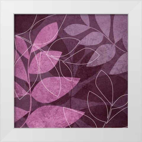Purple Leaves I White Modern Wood Framed Art Print by Emery, Kristin