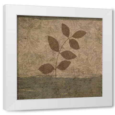 Vintage Leaves I White Modern Wood Framed Art Print by Emery, Kristin