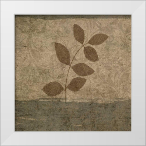 Vintage Leaves I White Modern Wood Framed Art Print by Emery, Kristin