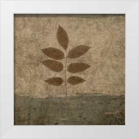 Vintage Leaves II White Modern Wood Framed Art Print by Emery, Kristin