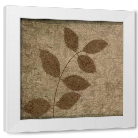 Vintage Leaves III White Modern Wood Framed Art Print by Emery, Kristin