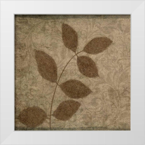 Vintage Leaves III White Modern Wood Framed Art Print by Emery, Kristin
