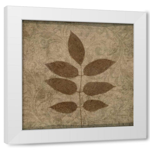 Vintage Leaves IV White Modern Wood Framed Art Print by Emery, Kristin
